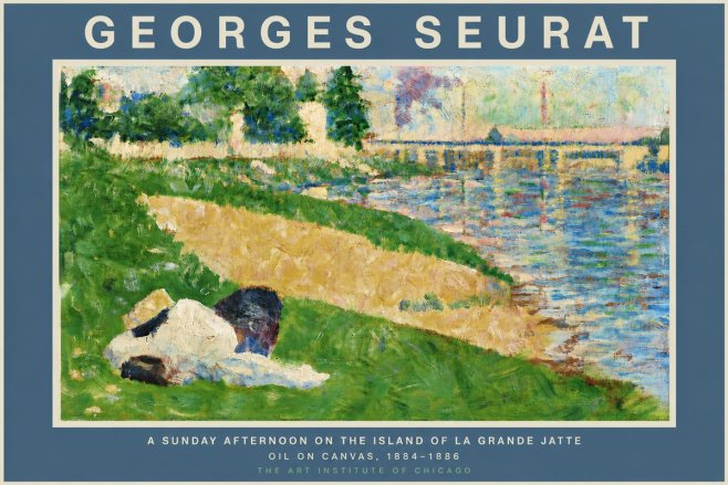 Seurat A Sunday Afternoon on the Island of La Grande Jatte II No5 - Poszter