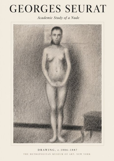 Seurat Academic Study of a Nude No1 - Poszter