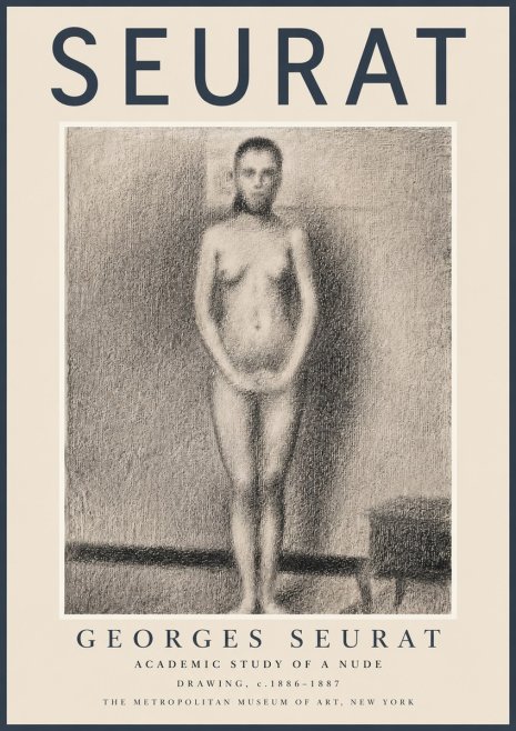 Seurat Academic Study of a Nude No2 - Poszter