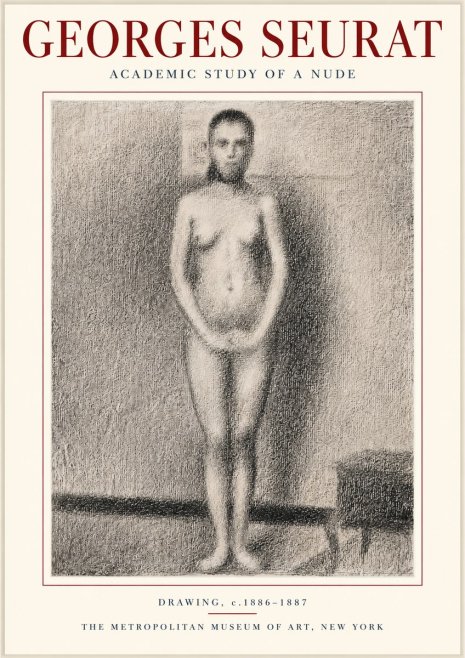 Seurat Academic Study of a Nude No3 - Poszter
