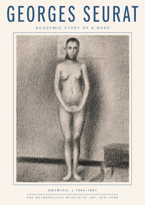 Seurat Academic Study of a Nude No5 - Poszter