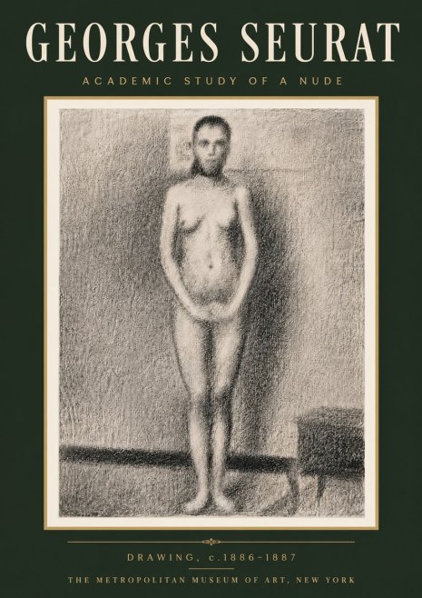 Seurat Academic Study of a Nude No6 - Poszter