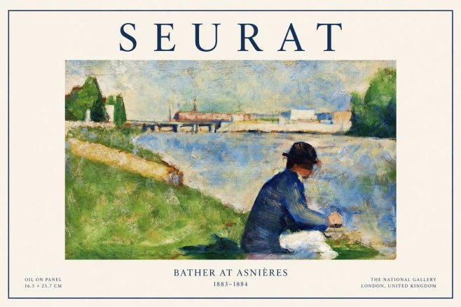 Seurat Bather at Asnières No1 - Poszter