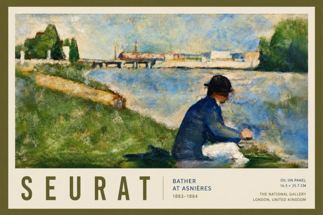 Seurat Bather at Asnières No4 - Poszter