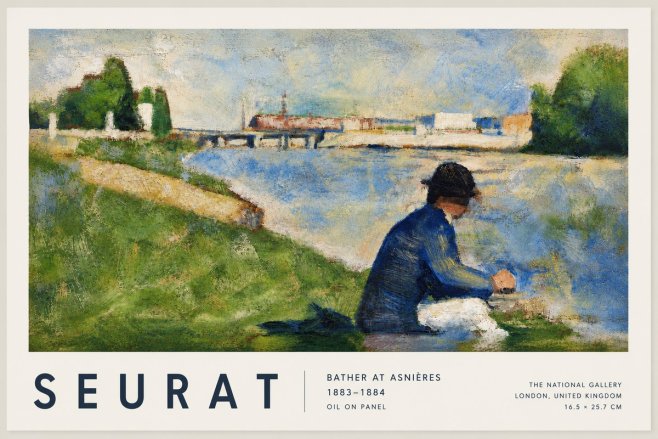 Seurat Bather at Asnières No6 - Poszter