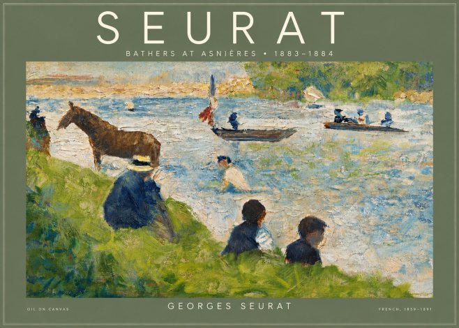 Seurat Bathers at Asnières II No4 - Poszter
