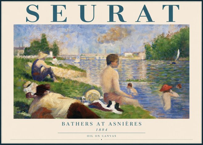 Seurat Bathers at Asnières III No2 - Poszter