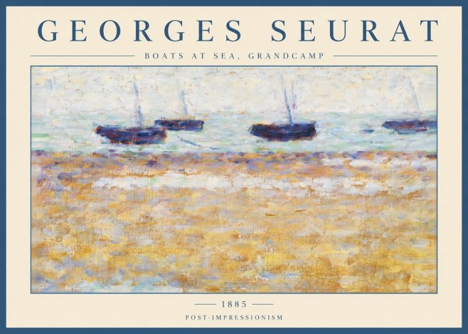 Seurat Boats at Sea, Grandcamp No2 - Poszter