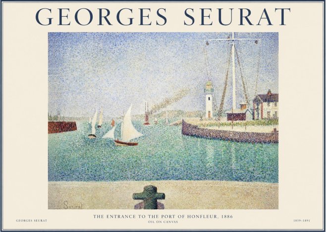 Seurat The Entrance to the Port of Honfleur, 1886 No1 - Poszter