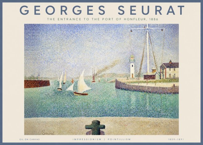 Seurat The Entrance to the Port of Honfleur, 1886 No3 - Poszter
