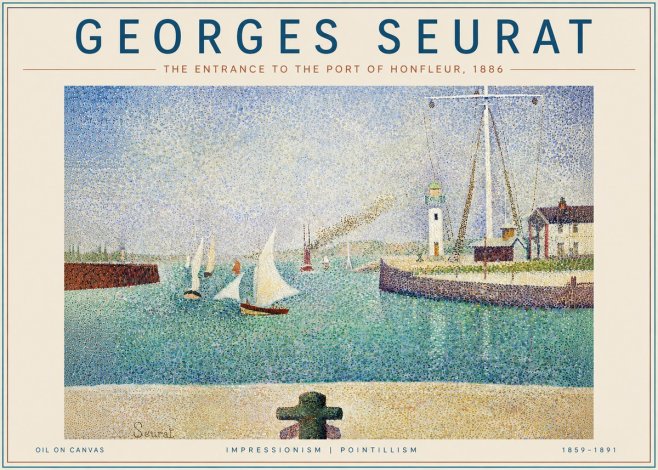 Seurat The Entrance to the Port of Honfleur, 1886 No4 - Poszter