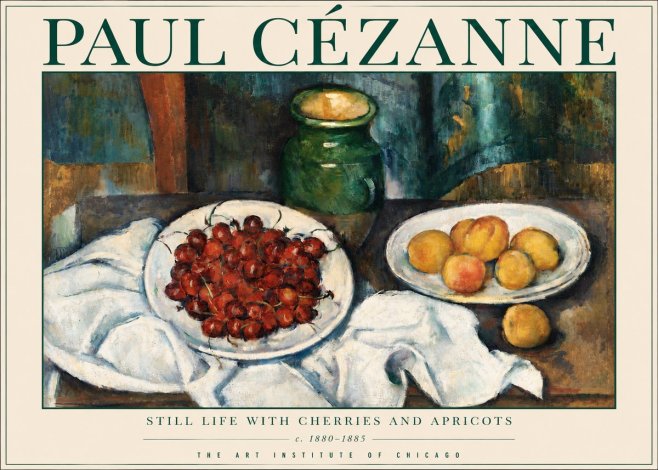 Paul Cézanne Still Life with Cherries and Apricots No3 - Poszter
