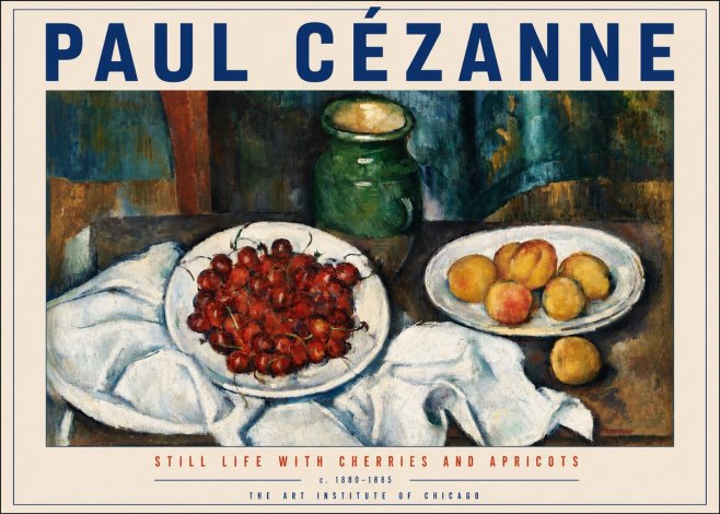 Paul Cézanne Still Life with Cherries and Apricots No4 - Poszter