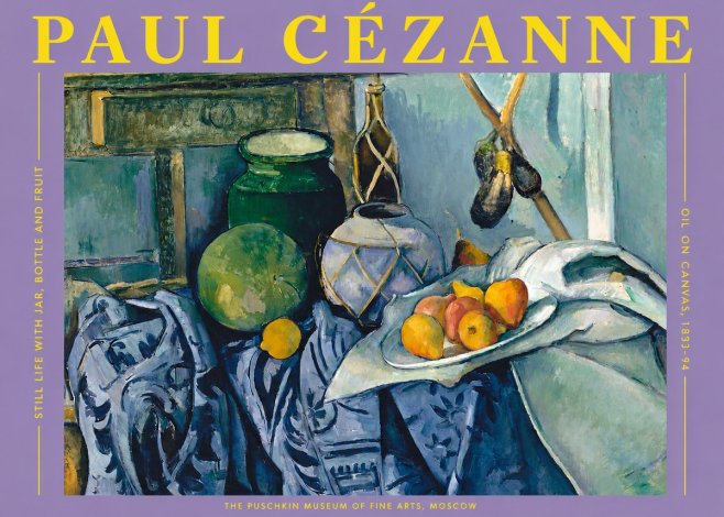 Paul Cézanne Still Life with Jar, Bottle and Fruit No2 - Poszter