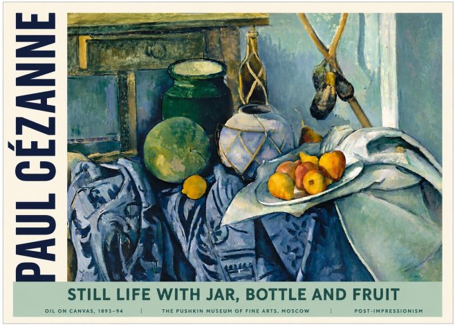 Paul Cézanne Still Life with Jar, Bottle and Fruit No4 - Poszter
