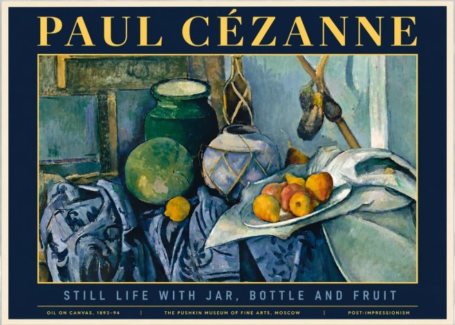 Paul Cézanne Still Life with Jar, Bottle and Fruit No6 - Poszter