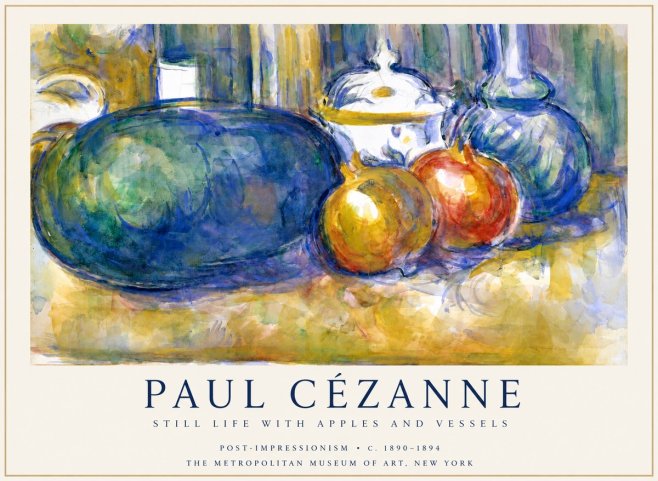 Paul Cézanne Still Life with Apples and Vessels No1 - Poszter