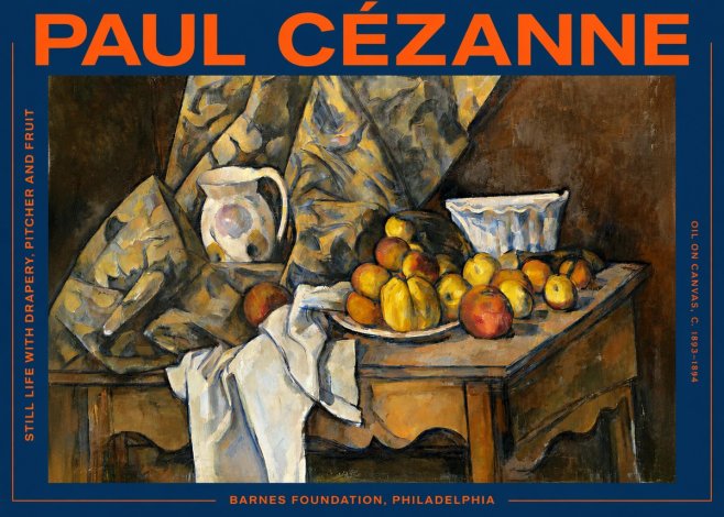 Paul Cézanne Still Life with Drapery, Pitcher and Fruit No3 - Poszter