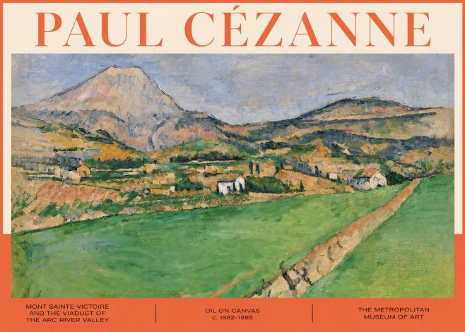 Paul Cézanne Mont Sainte-victoire and the Viaduct of the Arc River Valley No4 - Poszter