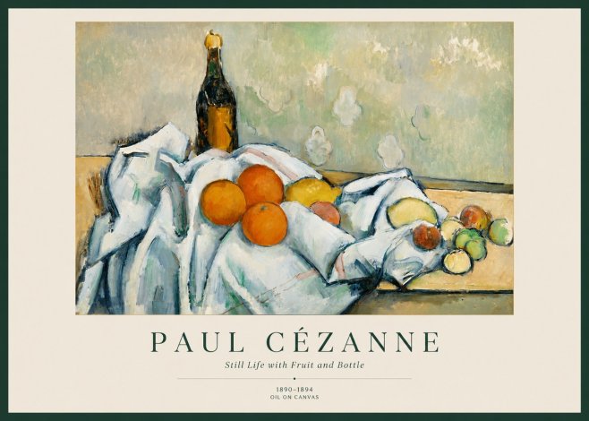 Paul Cézanne Still Life with Fruit and Bottle No1 - Poszter