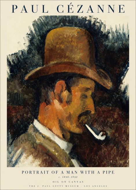 Paul Cézanne Portrait of a Man with a Pipe No1 - Poszter