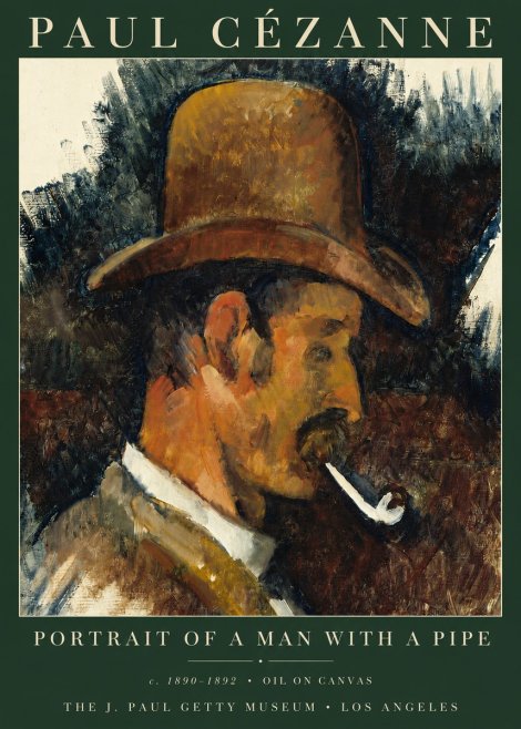 Paul Cézanne Portrait of a Man with a Pipe No3 - Poszter