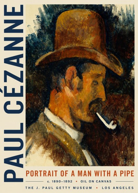 Paul Cézanne Portrait of a Man with a Pipe No4 - Poszter