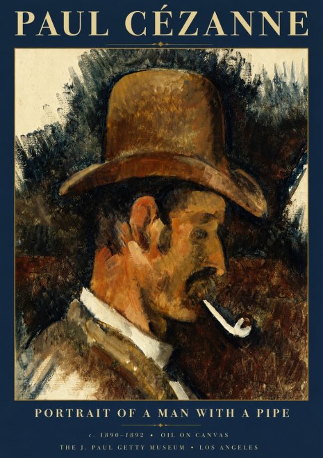 Paul Cézanne Portrait of a Man with a Pipe No5 - Poszter