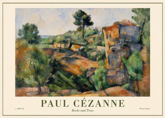 Paul Cézanne Rocks and Trees I No6 - Poszter