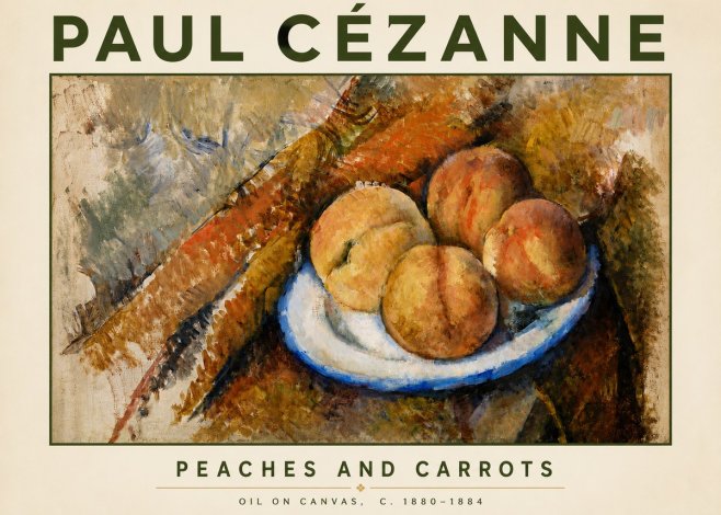Paul Cézanne Peaches and Carrots No4 - Poszter