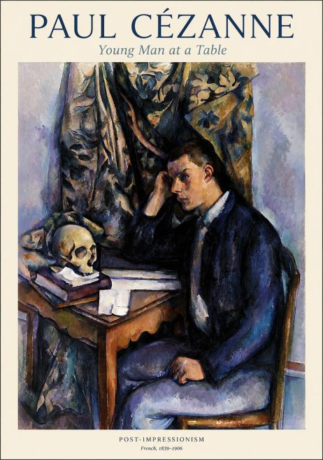 Paul Cézanne Young Man at a Table No1 - Poszter