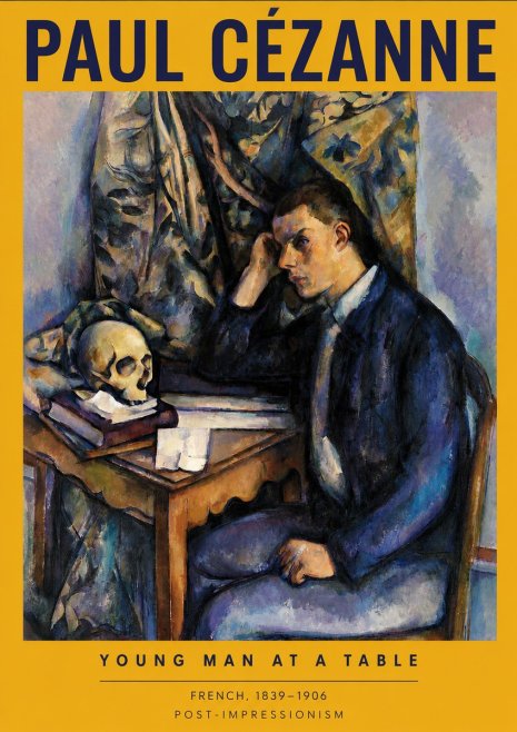 Paul Cézanne Young Man at a Table No2 - Poszter
