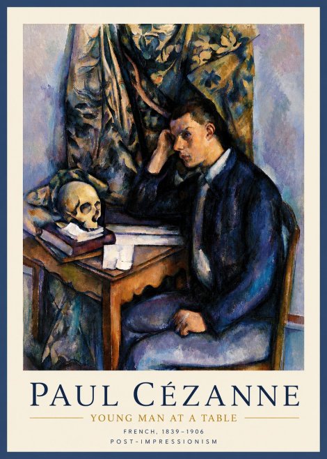 Paul Cézanne Young Man at a Table No3 - Poszter