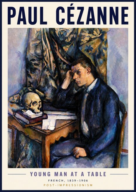 Paul Cézanne Young Man at a Table No5 - Poszter