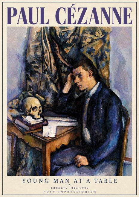 Paul Cézanne Young Man at a Table No6 - Poszter