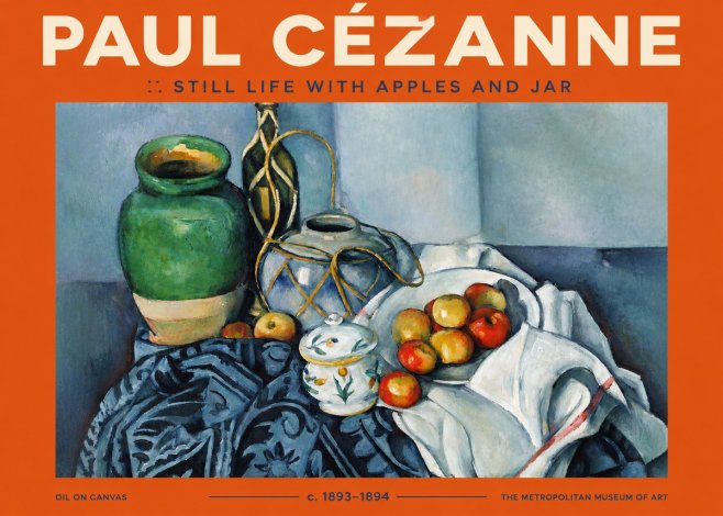 Paul Cézanne Still Life with Apples and Jar No2 - Poszter