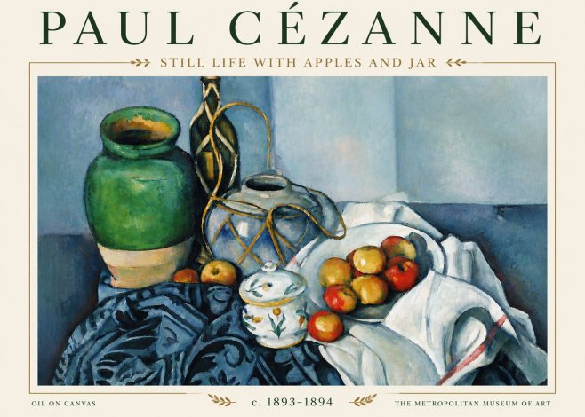 Paul Cézanne Still Life with Apples and Jar No5 - Poszter
