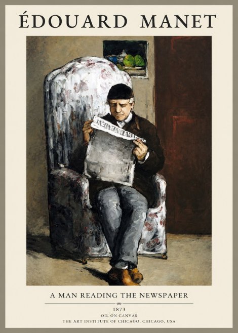 Édouard Manet A Man Reading the Newspaper No1 - Poszter