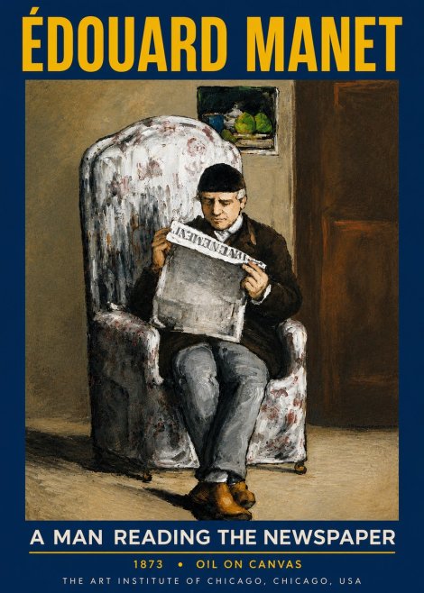Édouard Manet A Man Reading the Newspaper No6 - Poszter