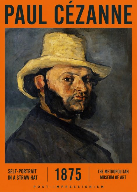 Paul Cézanne Self-portrait in a Straw Hat No2 - Poszter
