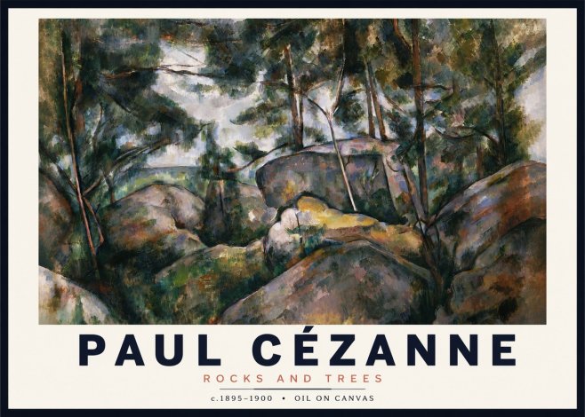 Paul Cézanne Rocks and Trees II No3 - Poszter