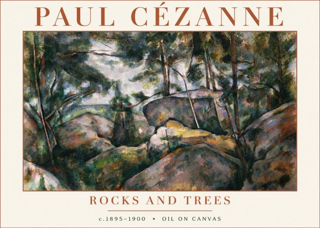 Paul Cézanne Rocks and Trees II No4 - Poszter