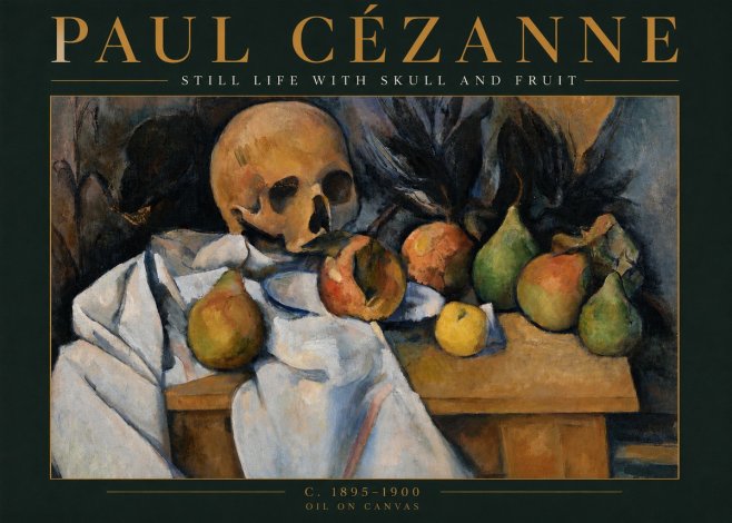 Paul Cézanne Still Life with Skull and Fruit No3 - Poszter