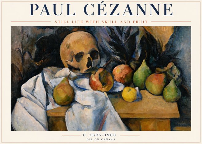 Paul Cézanne Still Life with Skull and Fruit No5 - Poszter