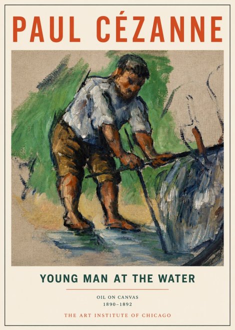 Paul Cézanne Young Man at the Water No4 - Poszter