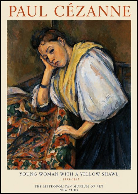 Paul Cézanne Young Woman with a Yellow Shawl No1 - Poszter