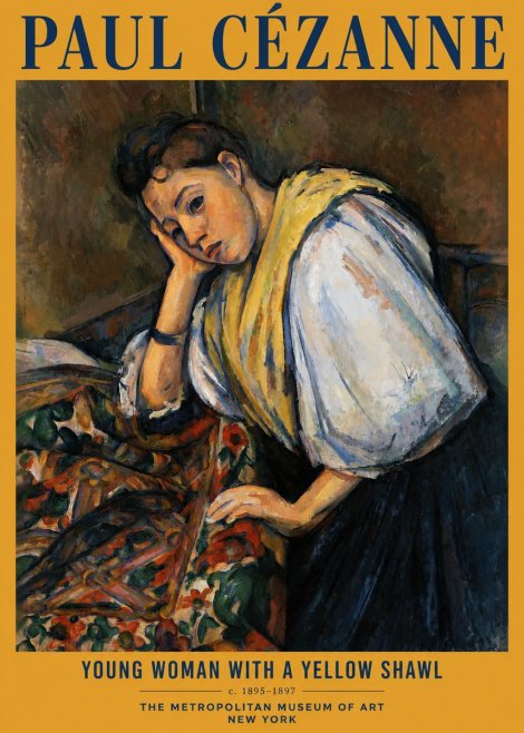 Paul Cézanne Young Woman with a Yellow Shawl No2 - Poszter