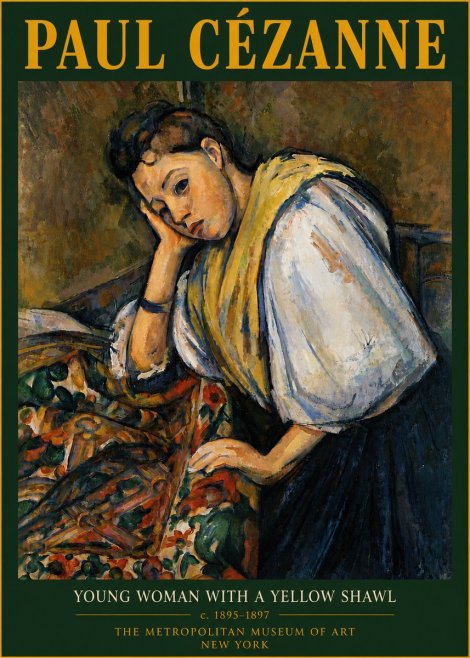 Paul Cézanne Young Woman with a Yellow Shawl No6 - Poszter