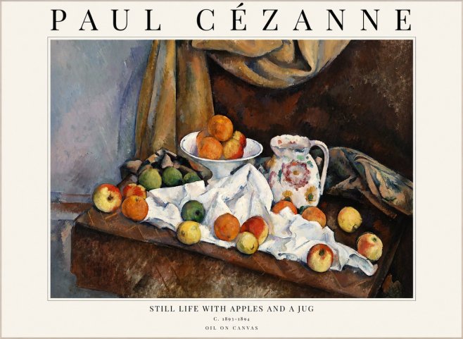 Paul Cézanne Still Life with Apples and a Jug No1 - Poszter