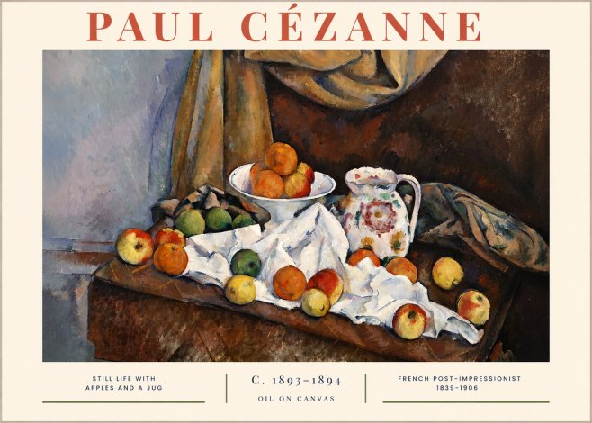 Paul Cézanne Still Life with Apples and a Jug No2 - Poszter